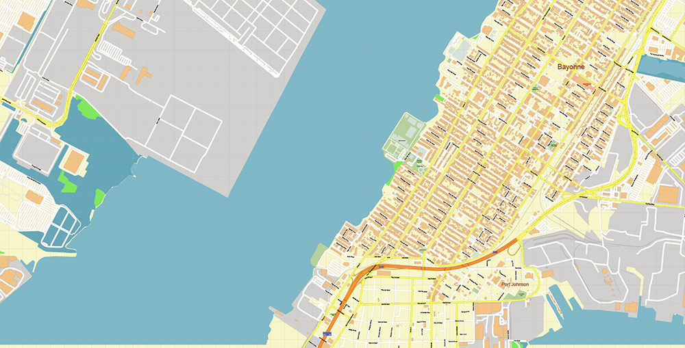 Newark Airport Map Vector Exact High Detailed Street Map editable Adobe Illustrator in layers