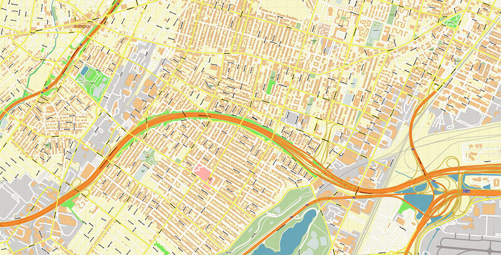 Newark Airport Map Vector Exact High Detailed Street Map editable Adobe Illustrator in layers