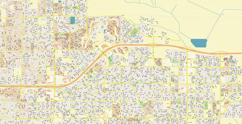 North Las Vegas Nevada USA Map Vector Exact City Plan High Detailed Street Map editable Adobe Illustrator in layers