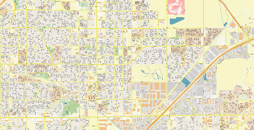 North Las Vegas Nevada USA Map Vector Exact City Plan High Detailed Street Map editable Adobe Illustrator in layers