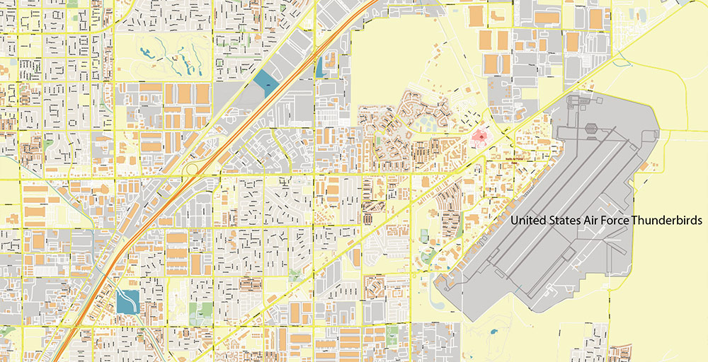 North Las Vegas Nevada USA Map Vector Exact City Plan High Detailed Street Map editable Adobe Illustrator in layers