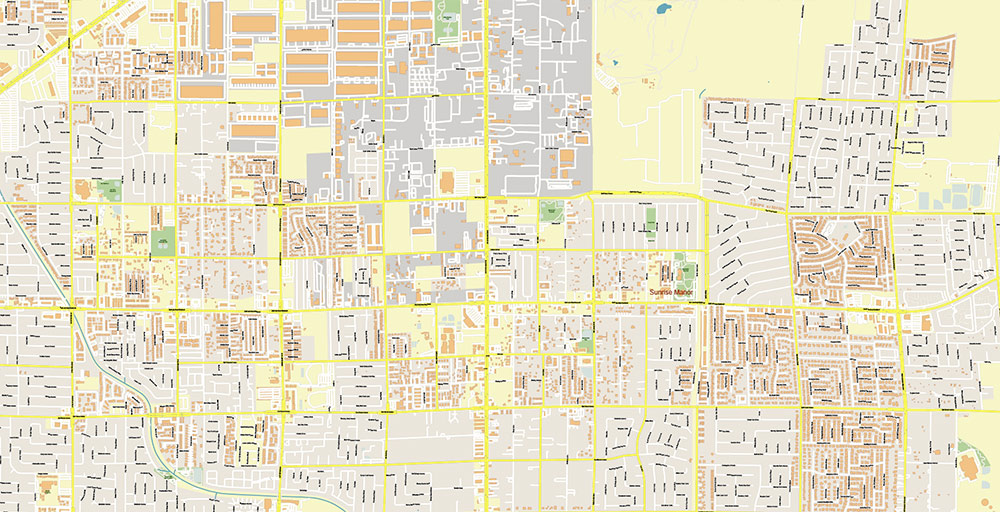 North Las Vegas Nevada USA Map Vector Exact City Plan High Detailed Street Map editable Adobe Illustrator in layers