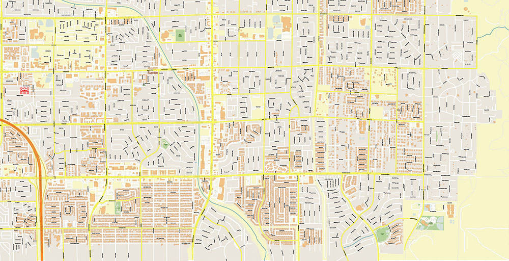 North Las Vegas Nevada USA Map Vector Exact City Plan High Detailed Street Map editable Adobe Illustrator in layers