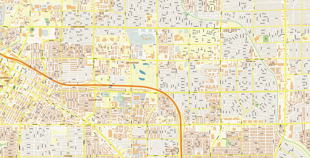 North Las Vegas Nevada USA Map Vector Exact City Plan High Detailed Street Map editable Adobe Illustrator in layers