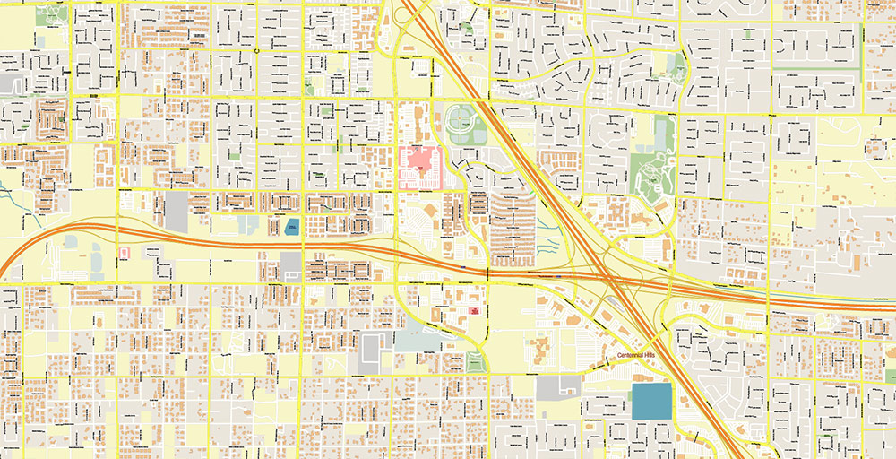 North Las Vegas Nevada USA Map Vector Exact City Plan High Detailed Street Map editable Adobe Illustrator in layers
