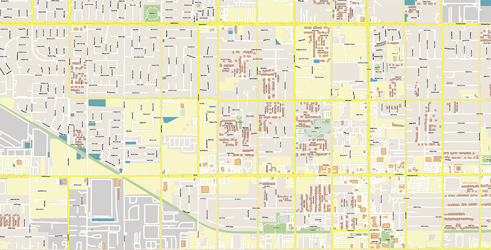 San Bernardino California USA Map Vector Exact City Plan High Detailed Street Map editable Adobe Illustrator in layers