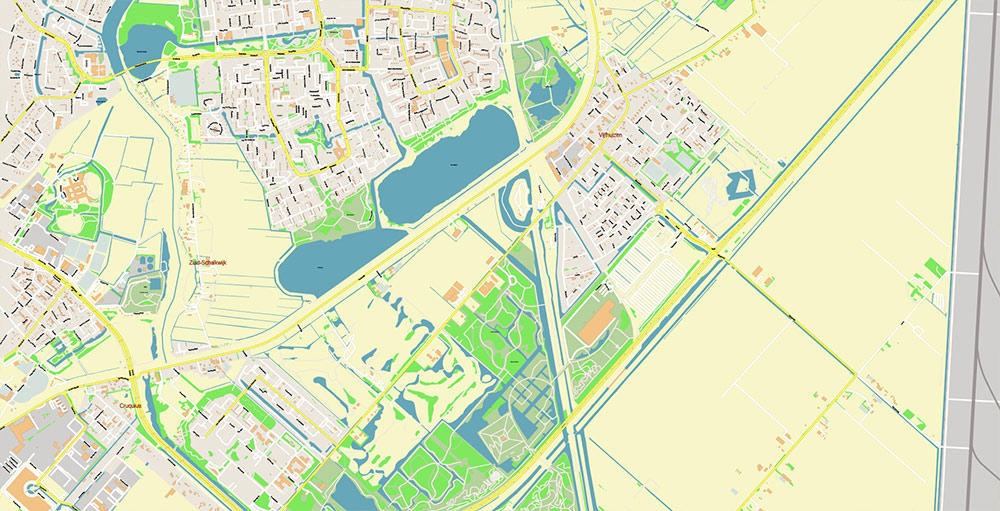Schiphol Airport Map Vector Exact High Detailed Street Map editable Adobe Illustrator in layers