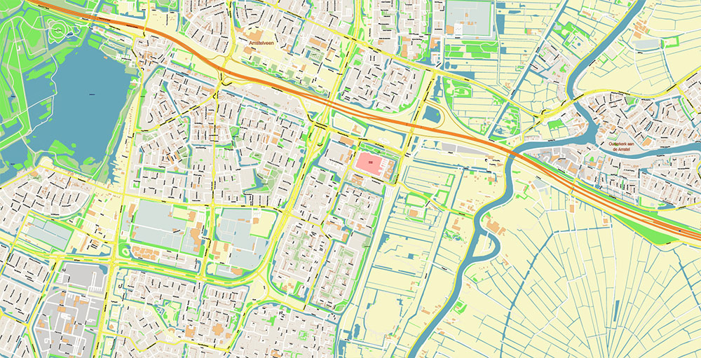 Schiphol Airport Map Vector Exact High Detailed Street Map editable Adobe Illustrator in layers