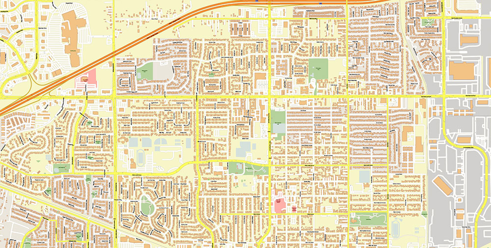 Stockton California USA Map Vector Exact City Plan High Detailed Street Map editable Adobe Illustrator in layers