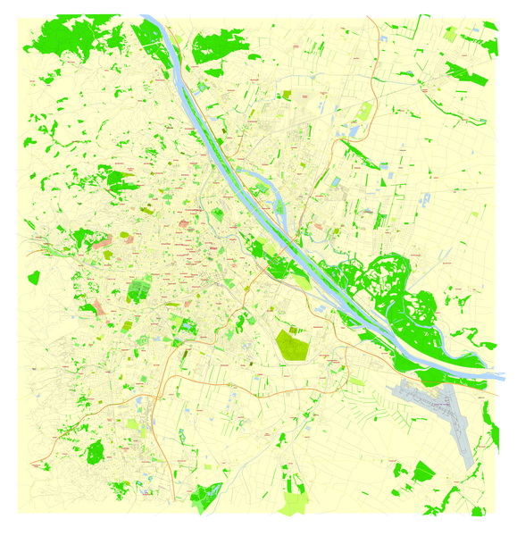 Free Vector map Blank Editable Layered of the Vienna Wien Austria