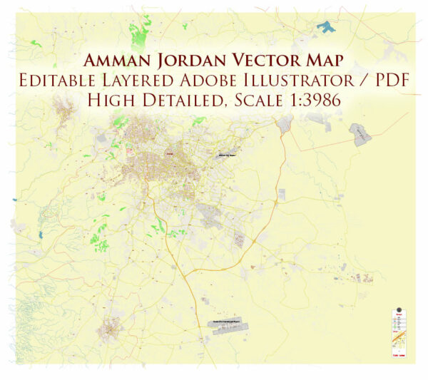 Amman Jordan Map Vector Exact High Detailed Street Map editable Adobe Illustrator in layers Amman Jordan Map Vector Exact High Detailed Street Map editable Adobe Illustrator in layers