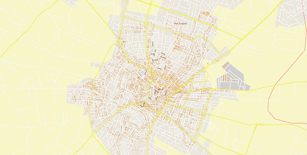 Amman Jordan Map Vector Exact High Detailed Street Map editable Adobe Illustrator in layers