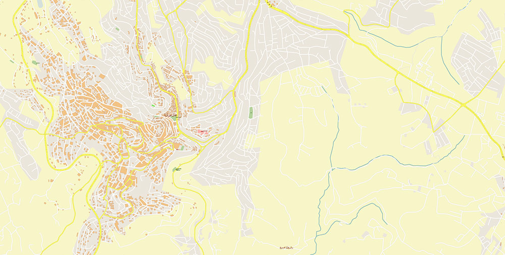 Amman Jordan Map Vector Exact High Detailed Street Map editable Adobe Illustrator in layers