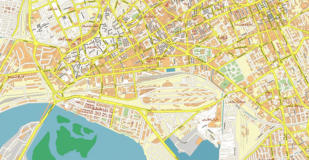Karachi Pakistan House Numbers Map Vector Exact High Detailed Street Map editable Adobe Illustrator in layers