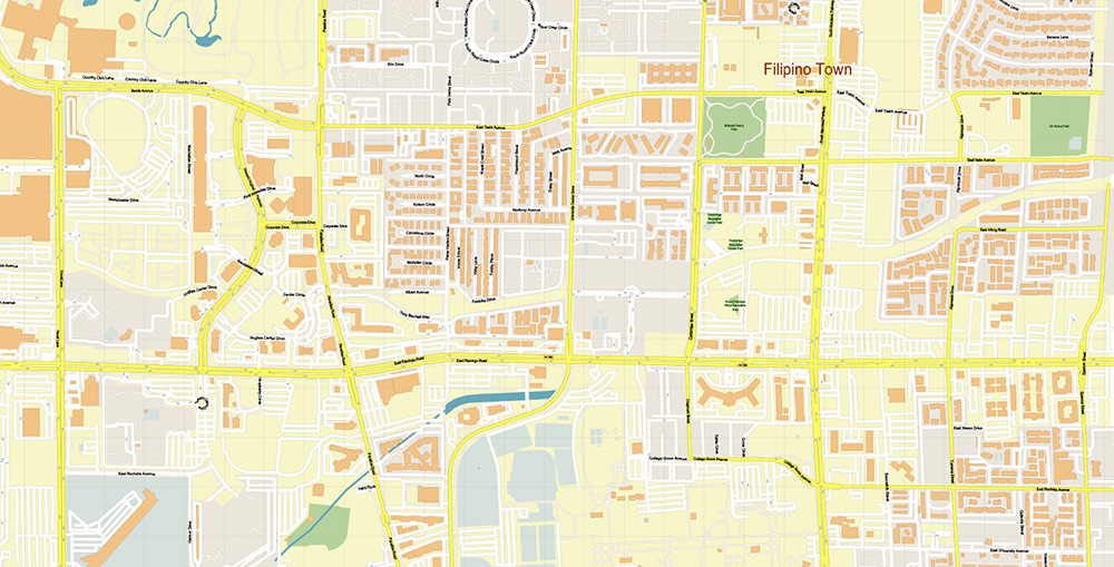 Las Vegas Convention Center CBD Map Vector Exact High Detailed Street Map editable Adobe Illustrator in layers