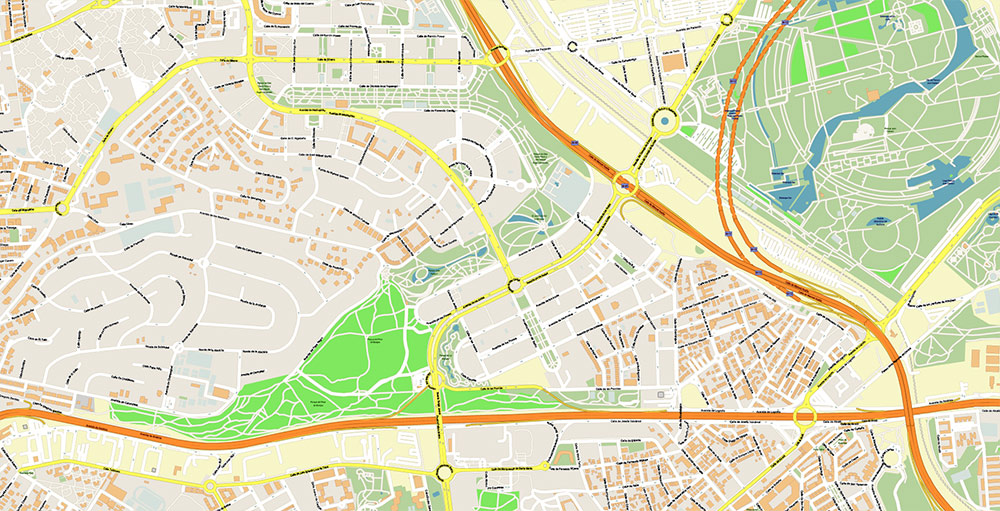 Madrid Barajas International Airport Map Vector Exact High Detailed Street Map editable Adobe Illustrator in layers