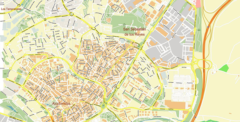 Madrid Barajas International Airport Map Vector Exact High Detailed Street Map editable Adobe Illustrator in layers