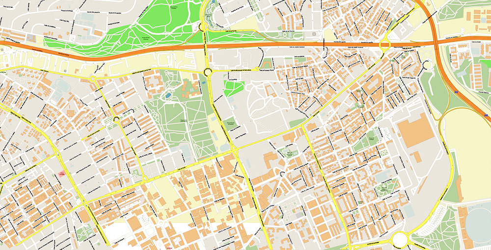 Madrid Barajas International Airport Map Vector Exact High Detailed Street Map editable Adobe Illustrator in layers