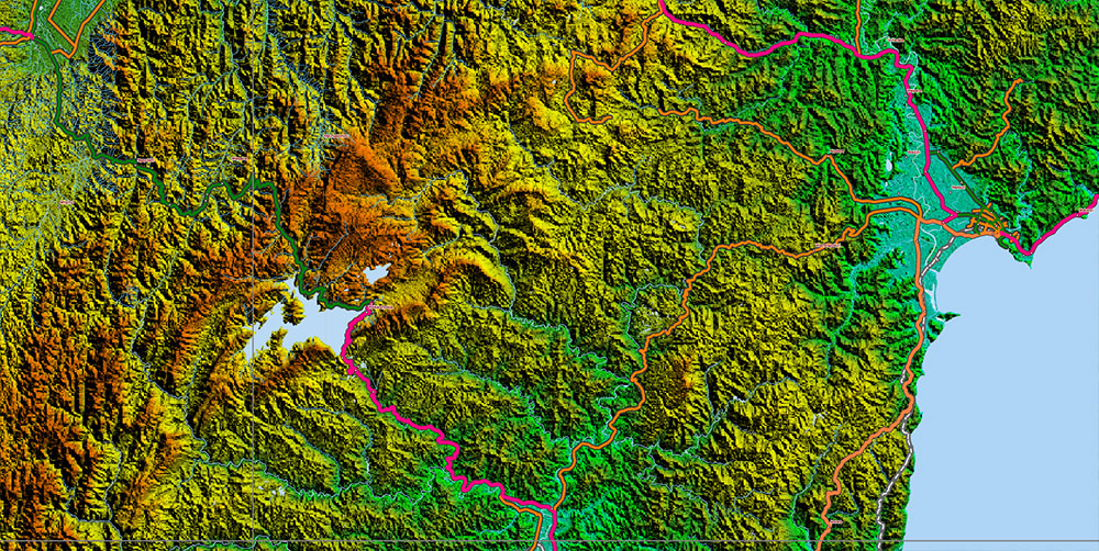 New Zealand Relief and Roads Map Vector Exact High Detailed editable Print Size 690 x 990 mm Adobe Illustrator in layers