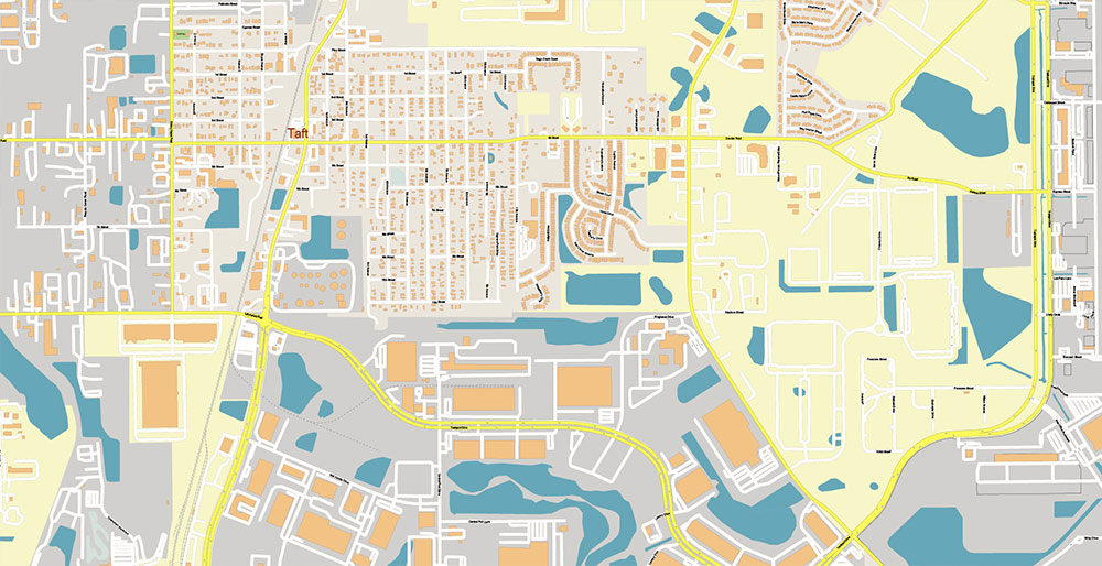 Orlando International Airport Map Vector Exact High Detailed Street Map editable Adobe Illustrator in layers