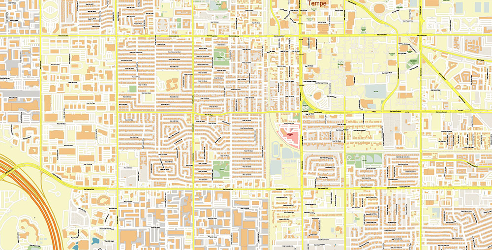 Phoenix Sky Harbor International Airport Map Vector Exact High Detailed Street Map editable Adobe Illustrator in layers