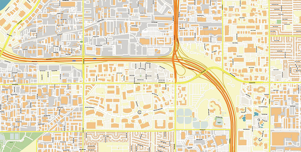 Phoenix Sky Harbor International Airport Map Vector Exact High Detailed Street Map editable Adobe Illustrator in layers