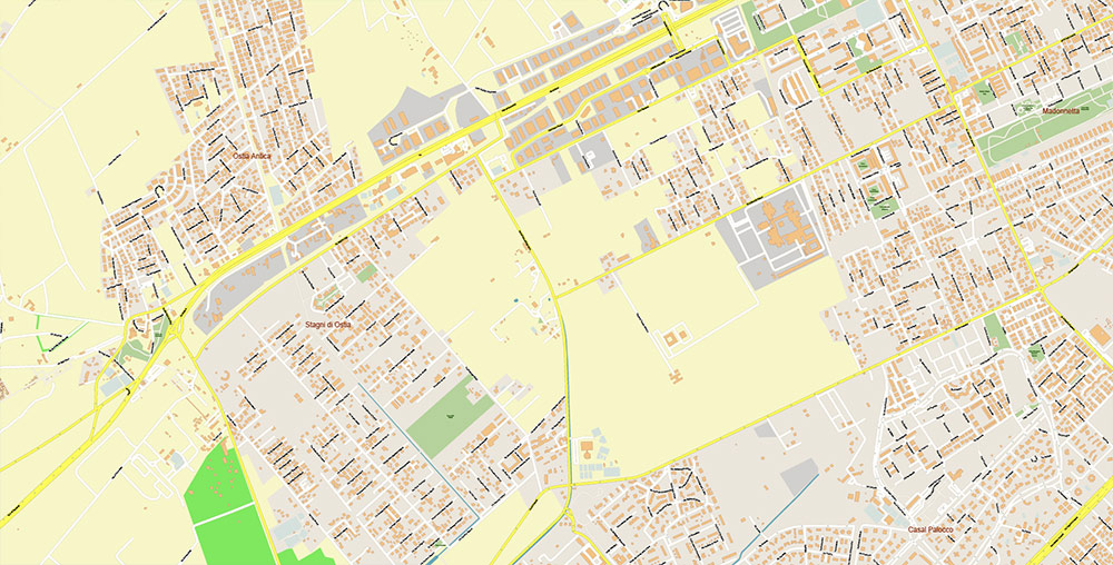 Rome Fiumicino Airport Map Vector Exact High Detailed Street Map editable Adobe Illustrator in layers