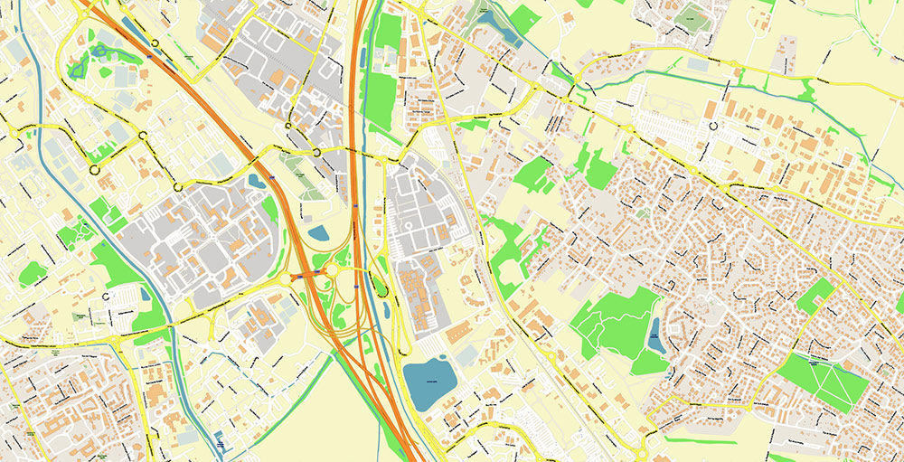 Toulouse France Map Vector Exact High Detailed Street Map editable Adobe Illustrator in layers
