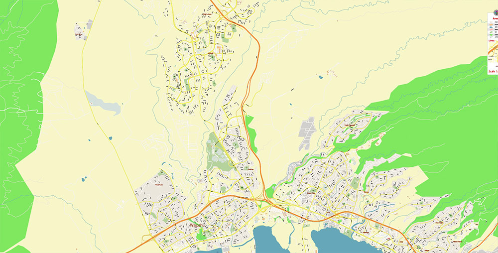 Waipahu, Hawaii USA Map Vector Exact High Detailed Street Map editable Adobe Illustrator in layers