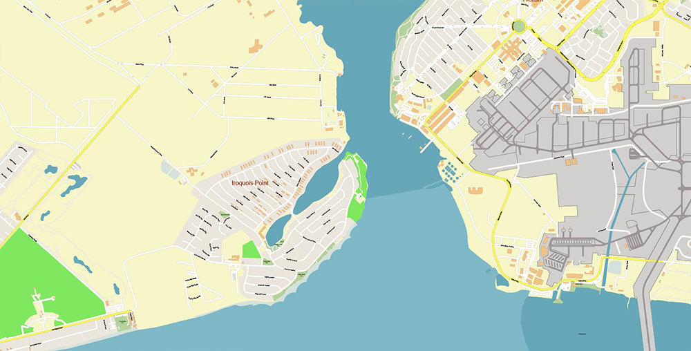 Waipahu, Hawaii USA Map Vector Exact High Detailed Street Map editable Adobe Illustrator in layers