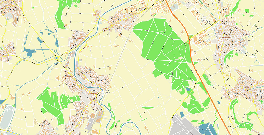 Zurich International Airport Map Vector Exact High Detailed Street Map editable Adobe Illustrator in layers