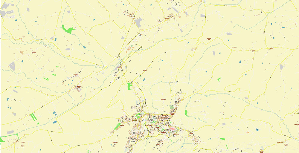 Macerata Italy Map Vector Exact High Detailed Street Map editable Adobe Illustrator in layers