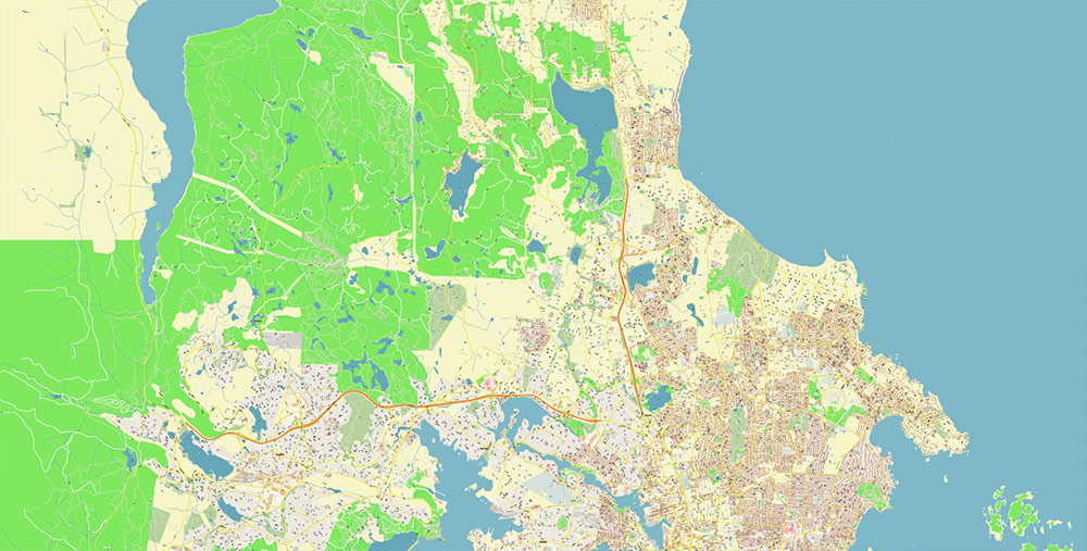 Victoria British Columbia Canada Vector Map Exact High Detailed Street Map editable Adobe Illustrator in layers