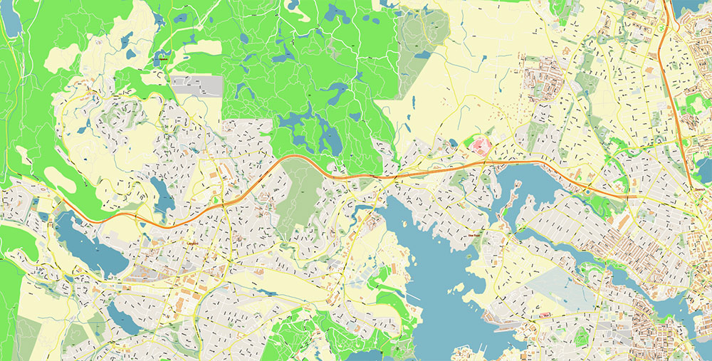 Victoria British Columbia Canada Vector Map Exact High Detailed Street Map editable Adobe Illustrator in layers