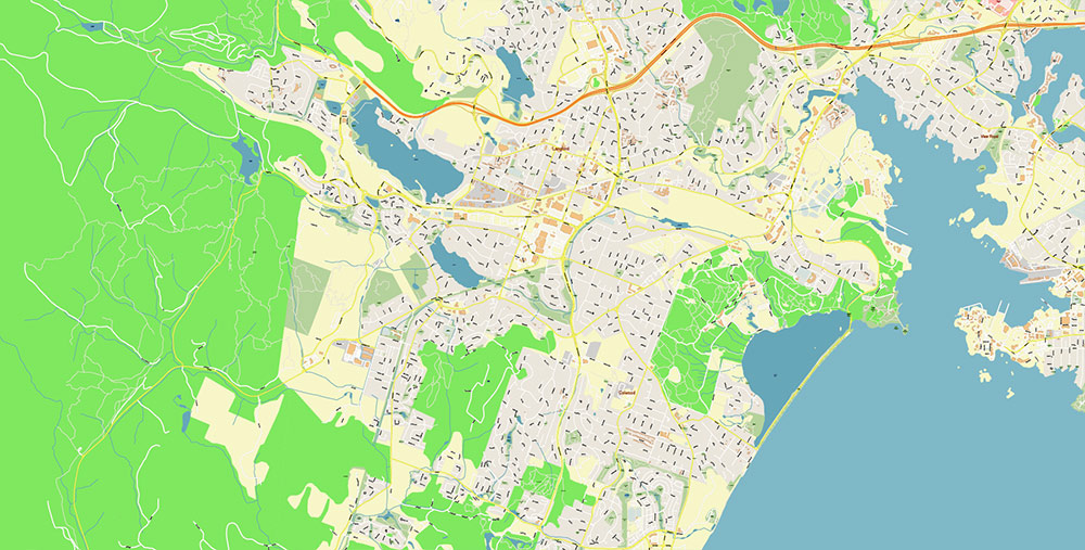 Victoria British Columbia Canada Vector Map Exact High Detailed Street Map editable Adobe Illustrator in layers