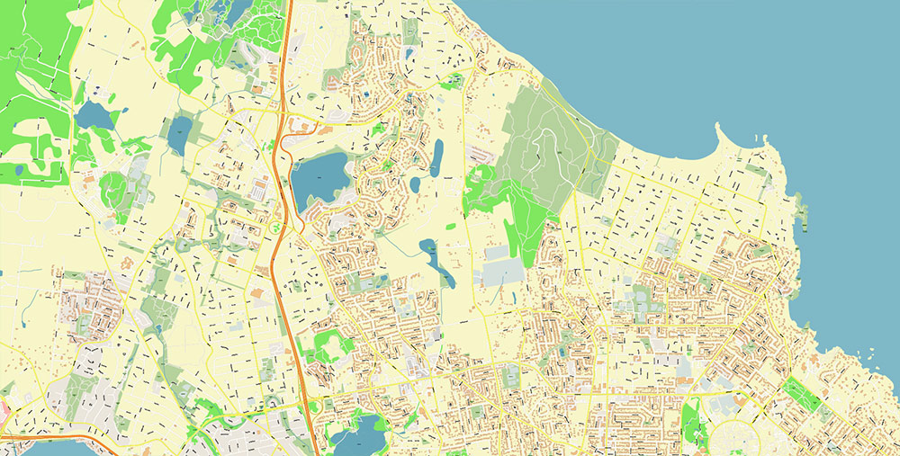 Victoria British Columbia Canada Vector Map Exact High Detailed Street Map editable Adobe Illustrator in layers