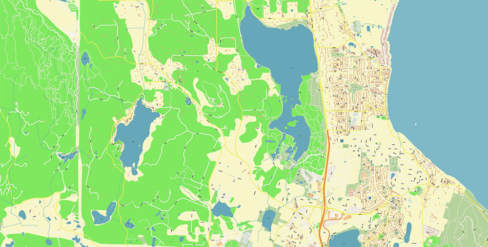 Victoria British Columbia Canada Vector Map Exact High Detailed Street Map editable Adobe Illustrator in layers