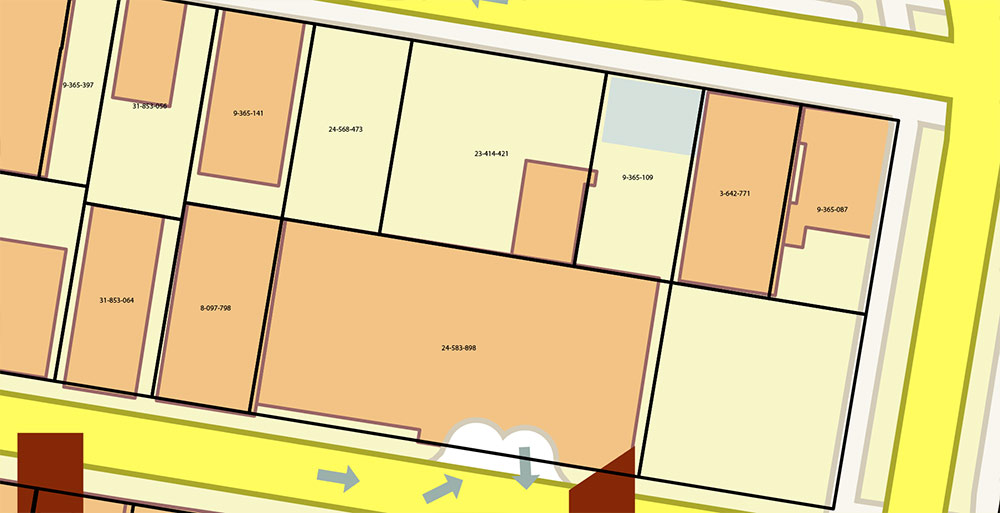 Victoria British Columbia Canada Vector Map Exact High Detailed Street Map + land parcels + cadastral numbers editable Adobe Illustrator in layers