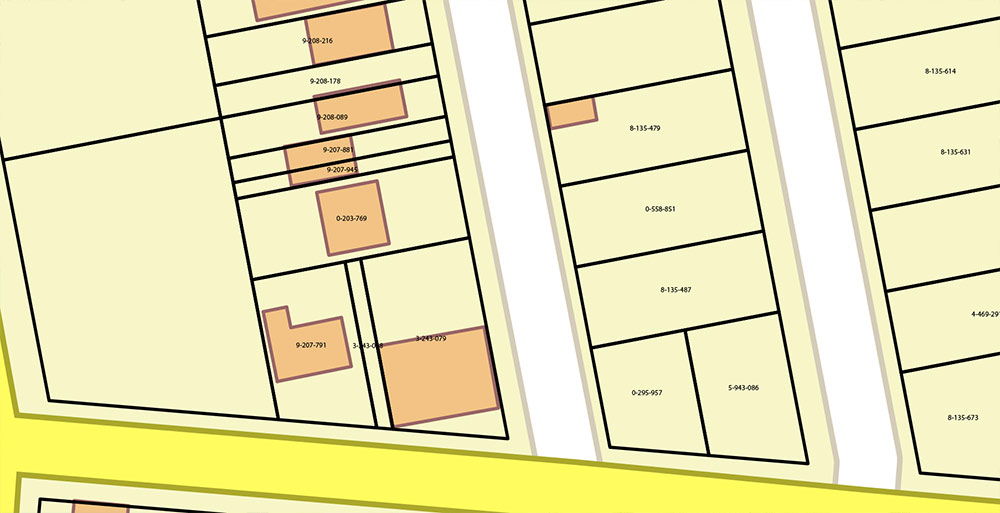 Victoria British Columbia Canada Vector Map Exact High Detailed Street Map + land parcels + cadastral numbers editable Adobe Illustrator in layers