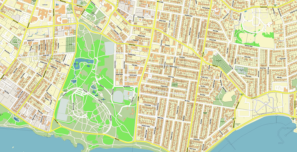 Victoria British Columbia Canada Vector Map Exact High Detailed Street Map + land parcels + cadastral numbers editable Adobe Illustrator in layers