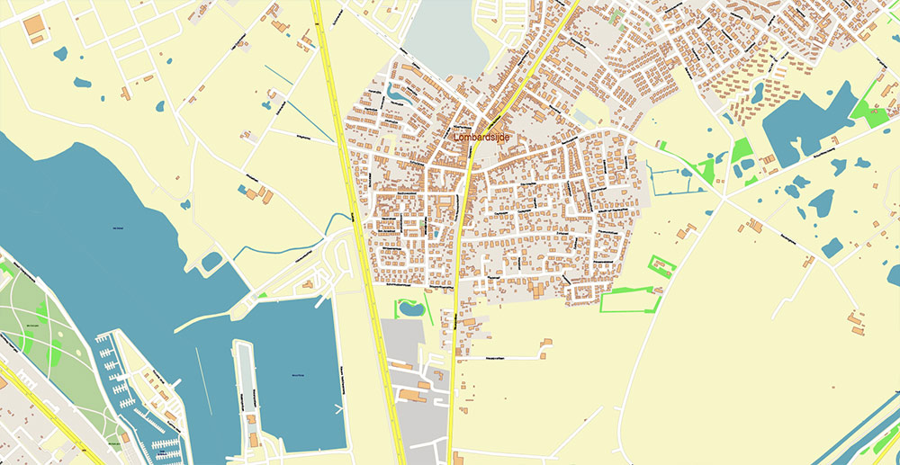 Brugge Oostende Roeselare Belgium Vector Map Exact High Detailed Street Map editable Adobe Illustrator in layers