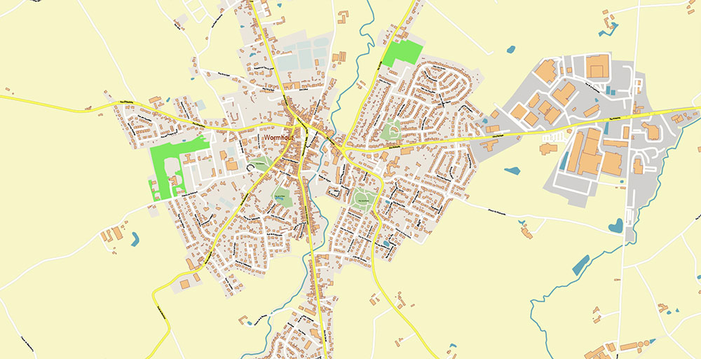 Calais and Dunkerque France Vector Map Exact High Detailed Street Map editable Adobe Illustrator in layers