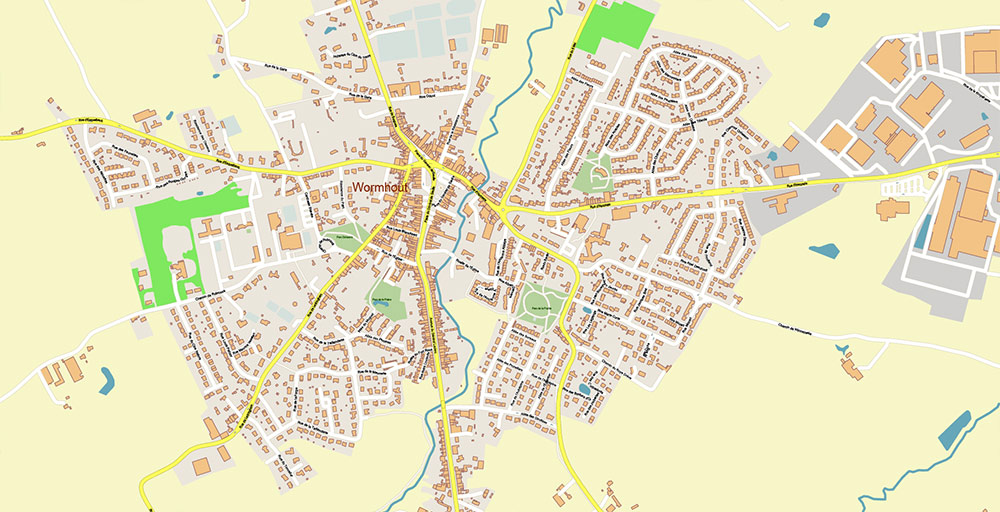 Calais and Dunkerque France Vector Map Exact High Detailed Street Map editable Adobe Illustrator in layers