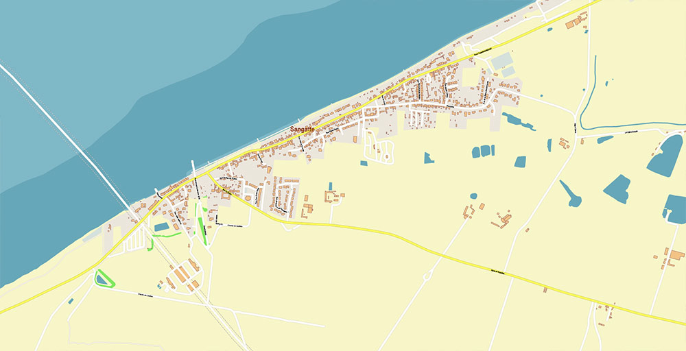 Calais and Dunkerque France Vector Map Exact High Detailed Street Map editable Adobe Illustrator in layers