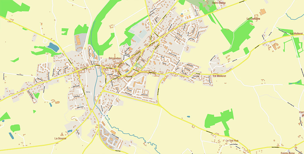 Cherbourg France Guernsey Jersey UK Vector Map Exact High Detailed Street Map editable Adobe Illustrator in layers