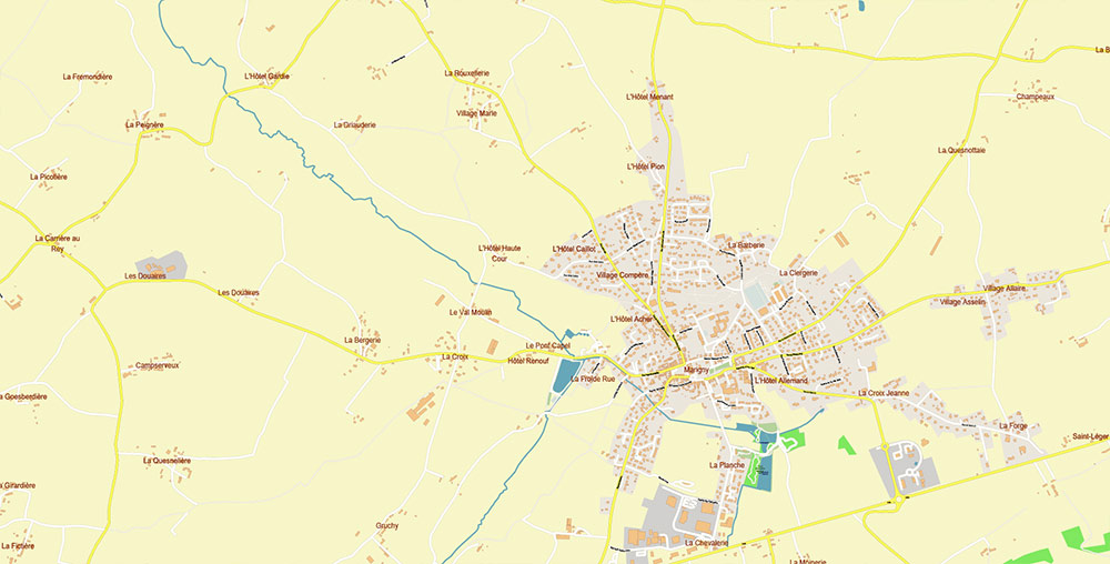 Cherbourg France Guernsey Jersey UK Vector Map Exact High Detailed Street Map editable Adobe Illustrator in layers
