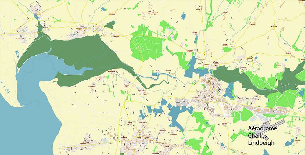 Cherbourg France Guernsey Jersey UK Vector Map Exact High Detailed Street Map editable Adobe Illustrator in layers