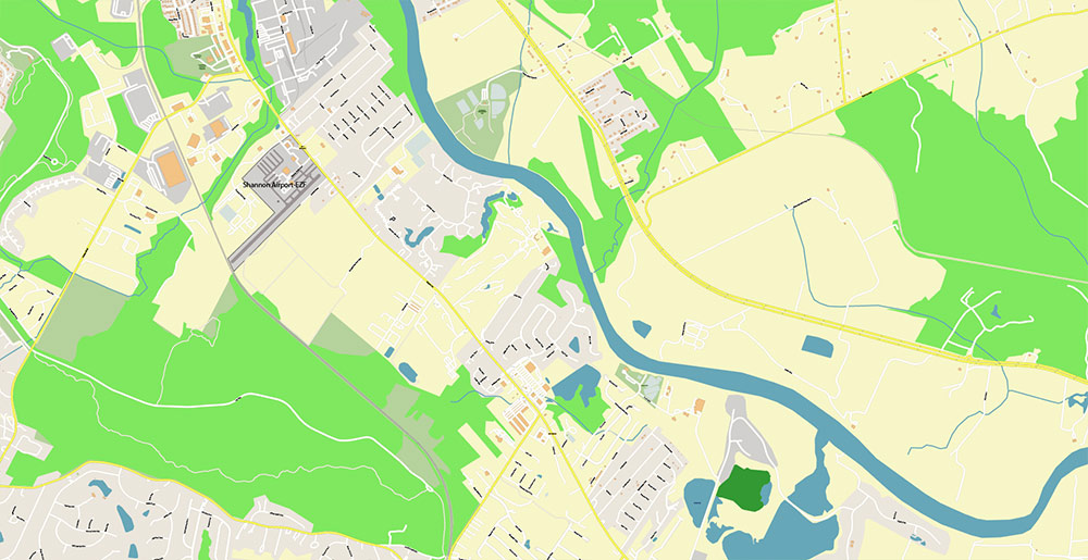 Fredericksburg Virginia US Vector Map Exact High Detailed Street Map editable Adobe Illustrator in layers