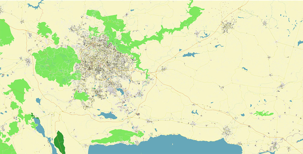 Guadalajara Mexico Vector Map Exact High Detailed Street Map editable Adobe Illustrator in layers