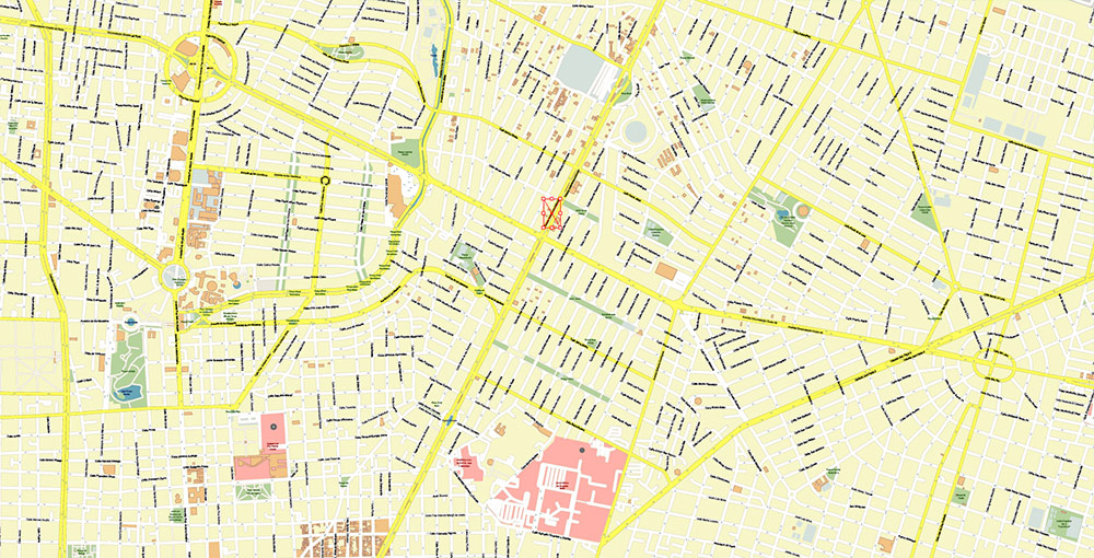 Guadalajara Mexico Vector Map Exact High Detailed Street Map editable Adobe Illustrator in layers